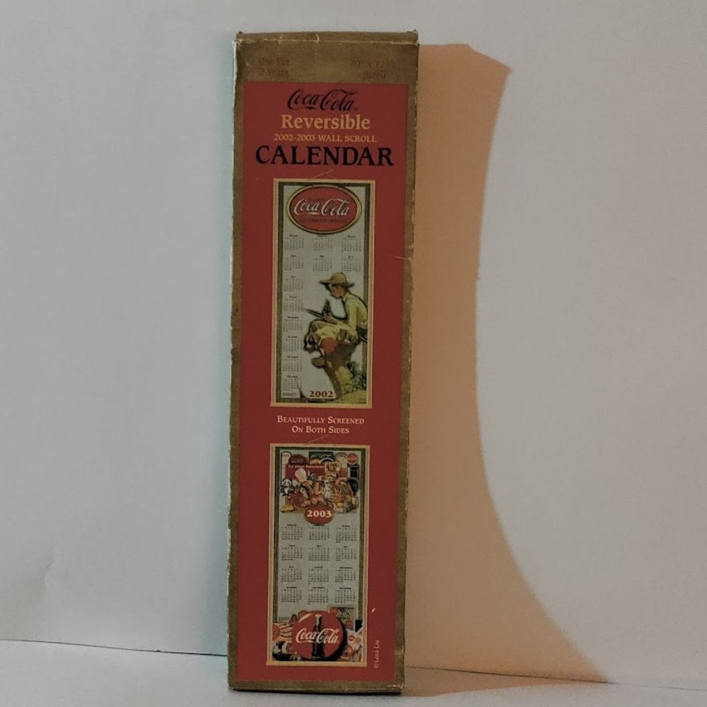 Vintage Coke Cola Calendar 2002-2003 Reversible Wall Scroll
